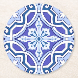 Porta-copo De Papel Redondo Azulejos azuis, azulejos mediterrânicos, majolica