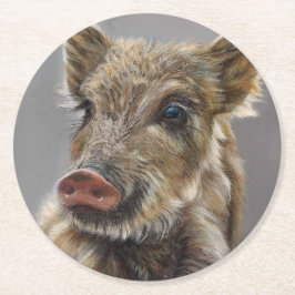 Porta-copo De Papel Redondo Baby Wild Boar Coaster