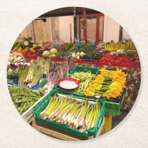 Porta-copo De Papel Redondo Banca de frutas e legumes italiana em Pisa