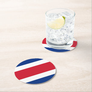 Porta-copo De Papel Redondo bandeira da Costa Rica