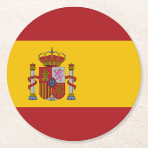 Porta-copo De Papel Redondo Bandeira da Espanha