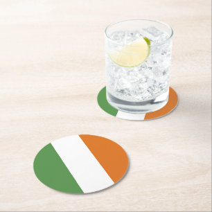 Porta-copo De Papel Redondo Bandeira da Irlanda