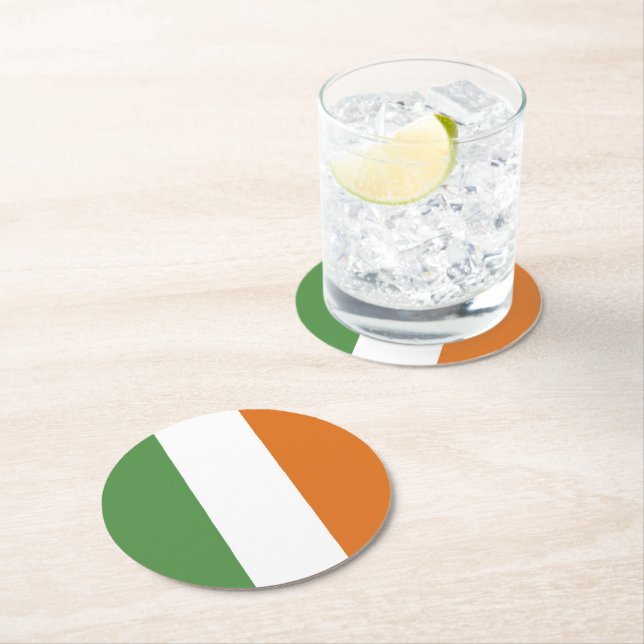 Porta-copo De Papel Redondo Bandeira da Irlanda (Insitu)