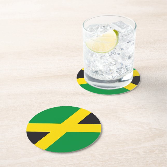 Porta-copo De Papel Redondo bandeira da Jamaica (Insitu)