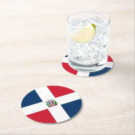 Porta-copo De Papel Redondo Bandeira da República Dominicana