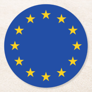 Porta-copo De Papel Redondo Bandeira da União Europeia