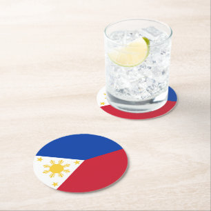 Porta-copo De Papel Redondo Bandeira das Filipinas