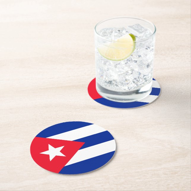 Porta-copo De Papel Redondo Bandeira de Cuba (Insitu)