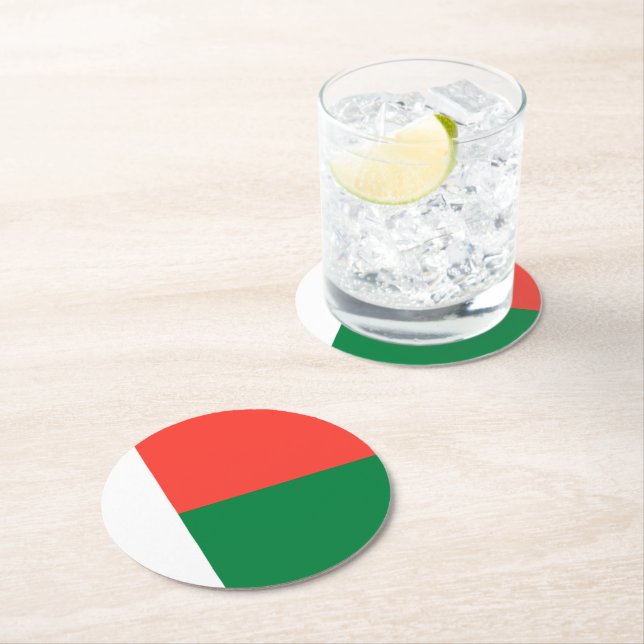 Porta-copo De Papel Redondo bandeira de Madagáscar (Insitu)