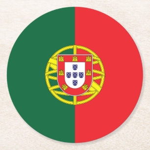 Porta-copo De Papel Redondo Bandeira de Portugal