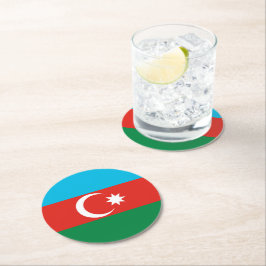 Porta-copo De Papel Redondo Bandeira do Azerbaijão
