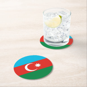 Porta-copo De Papel Redondo bandeira do Azerbaijão