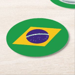 Porta-copo De Papel Redondo Bandeira do Brasil