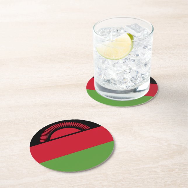 Porta-copo De Papel Redondo Bandeira do Malawi (Insitu)