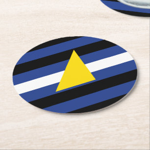 Porta-copo De Papel Redondo Bandeira do Orgulho de Aquecimento