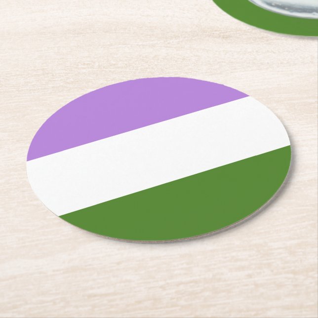 Porta-copo De Papel Redondo Bandeira do Orgulho Queer (Angulado)