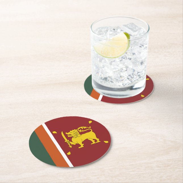 Porta-copo De Papel Redondo Bandeira do Sri Lanka (Insitu)
