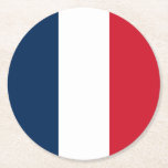 Porta-copo De Papel Redondo Bandeira francesa<br><div class="desc">Bandeira nacional de França.</div>