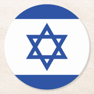 Porta-copo De Papel Redondo Bandeira israelita de portas copos da bebida do