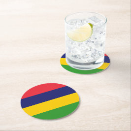 Porta-copo De Papel Redondo Bandeira Maurícia