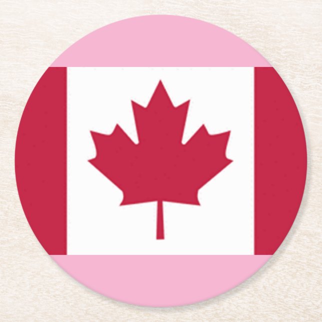 Porta-copo De Papel Redondo Bandejas para Copos com Bandeira Canadense (Frente)