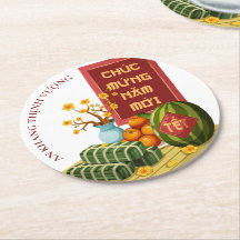 Banh Chung Melancia & Hoa Mai Tet Vietnamita