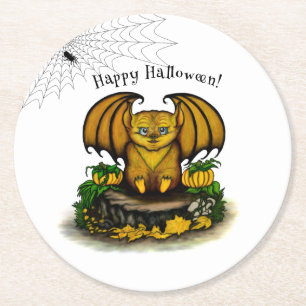 Porta-copo De Papel Redondo Bat Bonito do Halloween