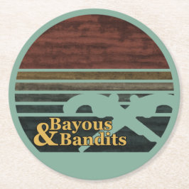 Porta-copo De Papel Redondo Bayer & Bandits Retro Sunset 