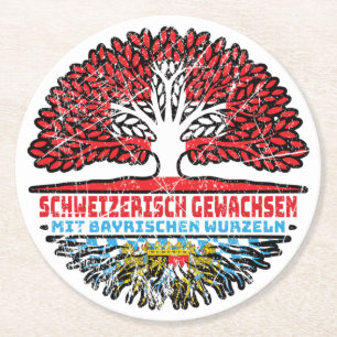 Porta-copo De Papel Redondo Bayern Bayrisch Schweizer Schweiz Baum Wurzel