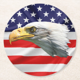 Porta-copo De Papel Redondo Bela águia esplêndida presente patriota