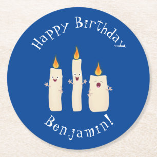 Porta-copo De Papel Redondo Bela canção de cantar trio de vela