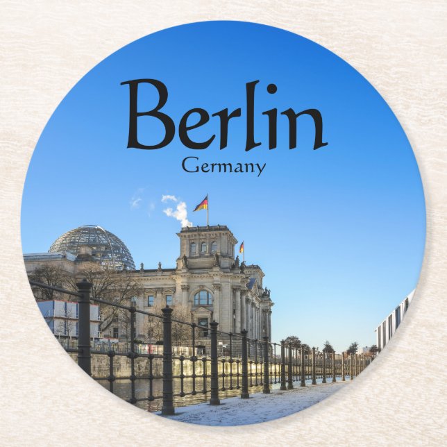 Porta-copo De Papel Redondo Berlin Souvenir (Frente)