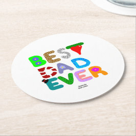 Porta-copo De Papel Redondo Best Dad Ever Round Paper Coaster