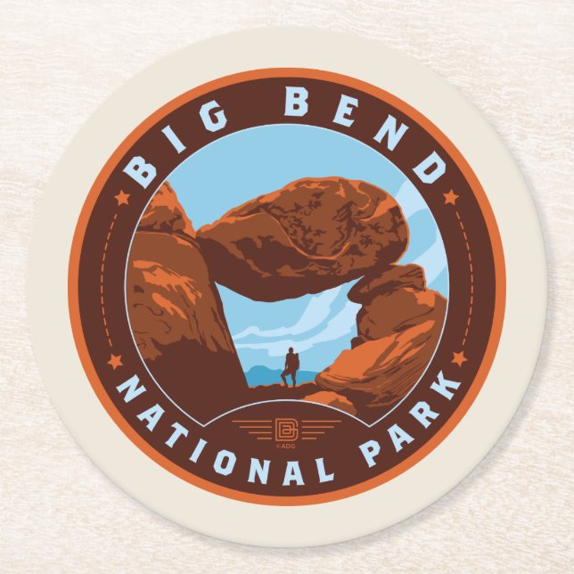 Porta-copo De Papel Redondo Big Bend National Park (Frente)