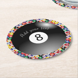 Porta-copo De Papel Redondo Billiard Piscina Balls Número Sólido Oito