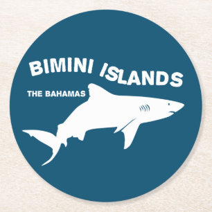Porta-copo De Papel Redondo Bimini Islands Scuba Mergulhando Com Tubarões - Ba