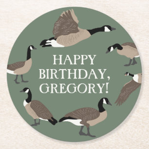 Porta-copo De Papel Redondo Bird Lovers Canada Geese Ilustração Personalizad