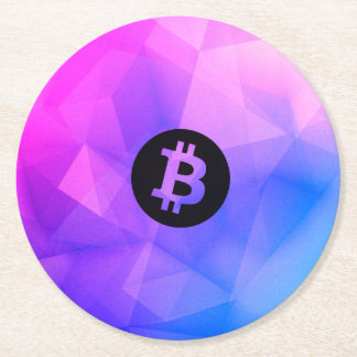 Porta-copo De Papel Redondo Bitcoin Cristal