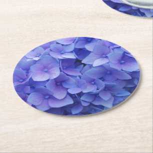 Porta-copo De Papel Redondo Blue Hydrangea