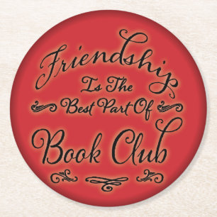 Porta-copo De Papel Redondo Boa amizade do clube de leitura do grupo/leitura
