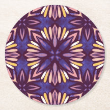 Boho Blossom: Padrão Floral Artístico Roxo