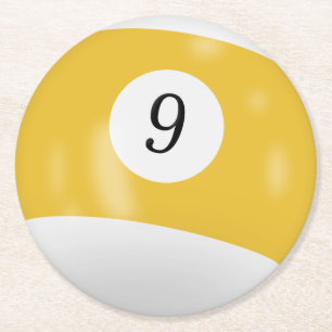Porta-copo De Papel Redondo Bola Billiards 9