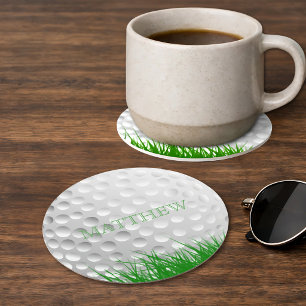 Porta-copo De Papel Redondo Bola Personalizada de Golfe na Grama