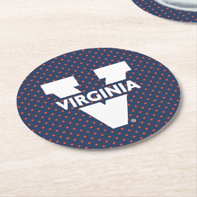 Porta-copo De Papel Redondo Bolinhas da Virginia Cavaliers (Angulado)