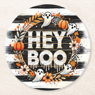 Porta-copo De Papel Redondo Boo Cute Ghost Themed Halloween Party Favor