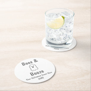 Porta-copo De Papel Redondo Boos e Booze Halloween