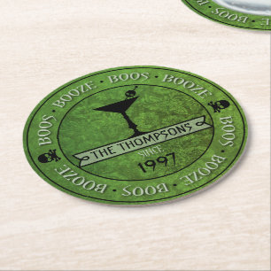 Porta-copo De Papel Redondo Boos e Booze Portas copos de papel personalizado v