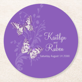 Porta-copo De Papel Redondo Borboletas de tinta caseira borboletas de papel ro