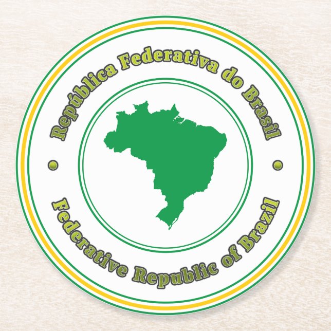 Porta-copo De Papel Redondo Brasil (Frente)