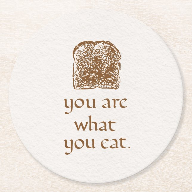 Porta-copo De Papel Redondo Bread Stamp and Hand-Drawn Lettering (Frente)